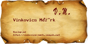 Vinkovics Márk névjegykártya